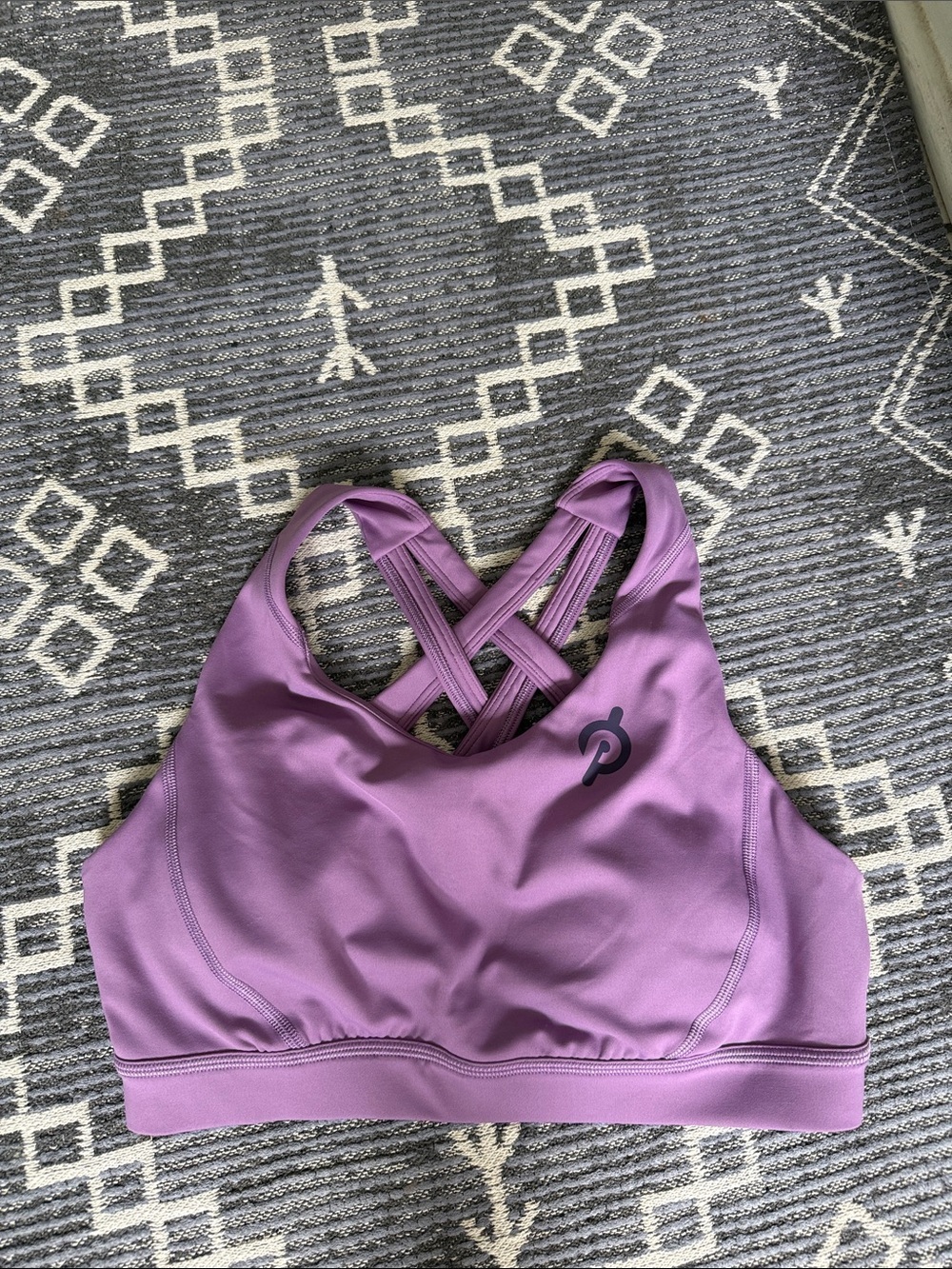 Peloton Move Mission Sports Bra Purple Medium Support Performance Athletic